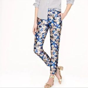 J.Crew Silk/Wool track-style pants nighttime floral sz 2